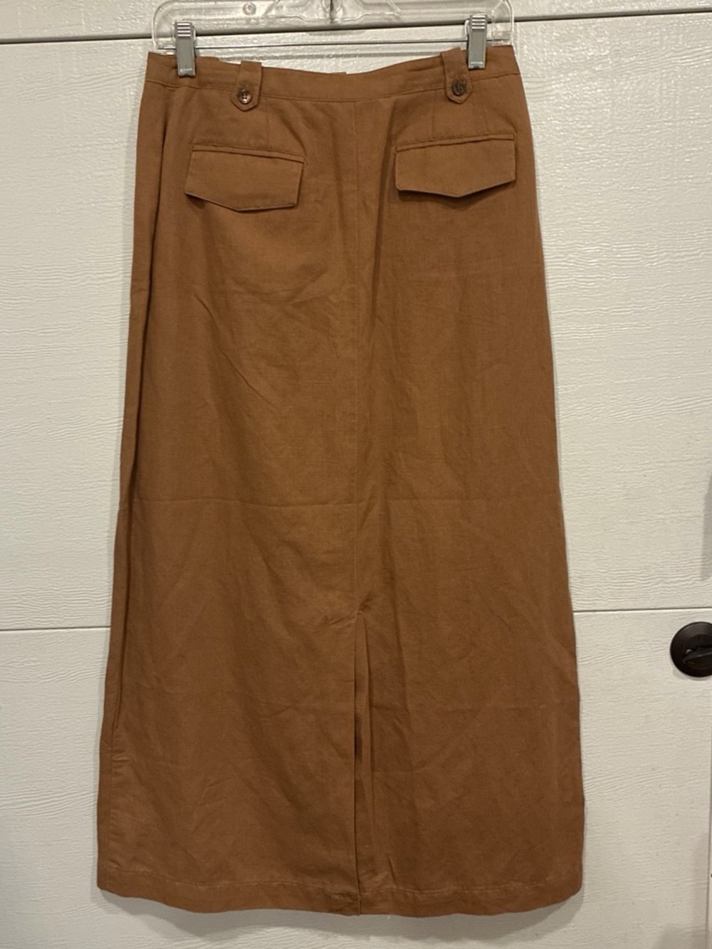 Women's Brown Long A-Line Skirt - Picture 3 of 6